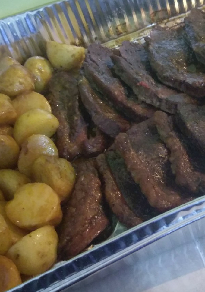 Una foto de Picaña al horno con papas