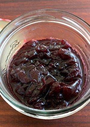 A picture of Cherry Jam made with Canned Cherries.