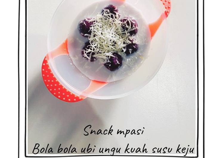 Snack mpasi bola bola ubi ungu kuah susu keju ✨9m+✨