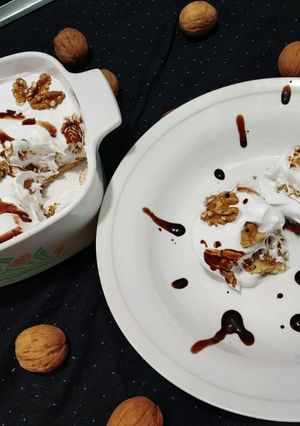 A picture of Banana walnut pudding.