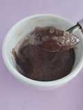 Coulant/volcán de chocolate sin gluten al microondas