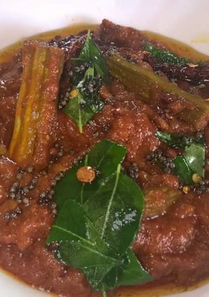 A picture of Drumstick pickle Andhra Style.