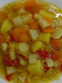 Sárgaborsó leves zöldségekkel! recept fotója