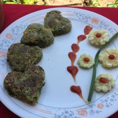 A picture of Smoky hariyali corn kebab.