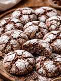 Molded Chocolate Crinkle Cookies