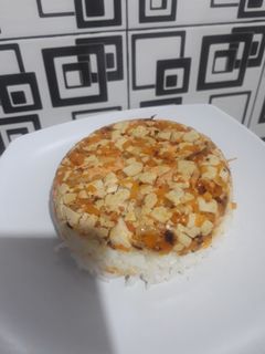 Foto resep Nasi tim tahu ikan salmon 12 month