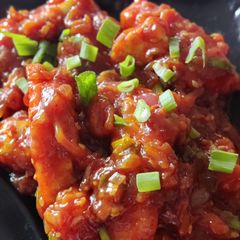 Paneer chilli A picture of Paneer chilli.