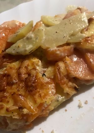 Une photo de Gratin pommes de terre patates douces