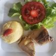 Pechuga de pollo, rellena con champiñones y queso Mozarella