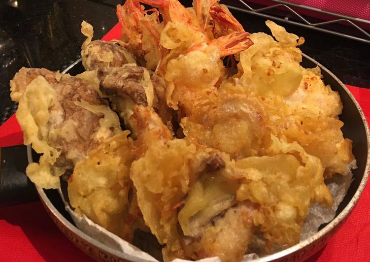 Tempura udang,ayam dan jamur