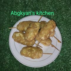 A picture of Skewered yamballs.