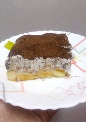 صورة لوصفة كريم كراميل مع الموز وكريمة بالاوريو