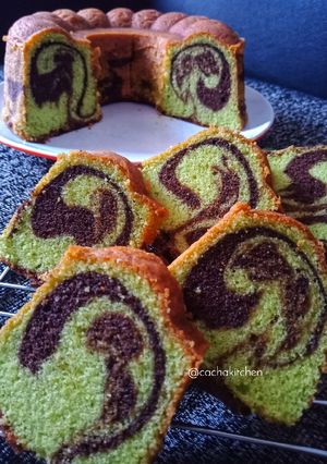 Foto resep Pandan Cokelat Marmer Cake