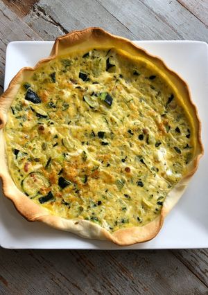 Une photo de Tarte salée courgettes et feta