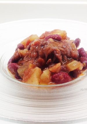 A picture of Beef Stew with Red Beans and Potatoes.