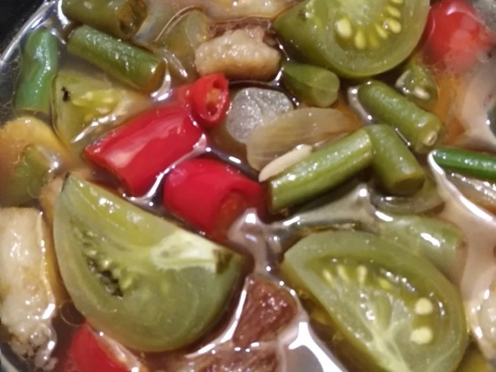 Cara Gampang Membuat Resep Asem asem buncis daging bumbu iris yang Lezat Sekali Anti Ribet, Menggugah Selera