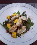 Ensalada con wontons
