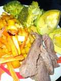 Solomito y vegetales frescos