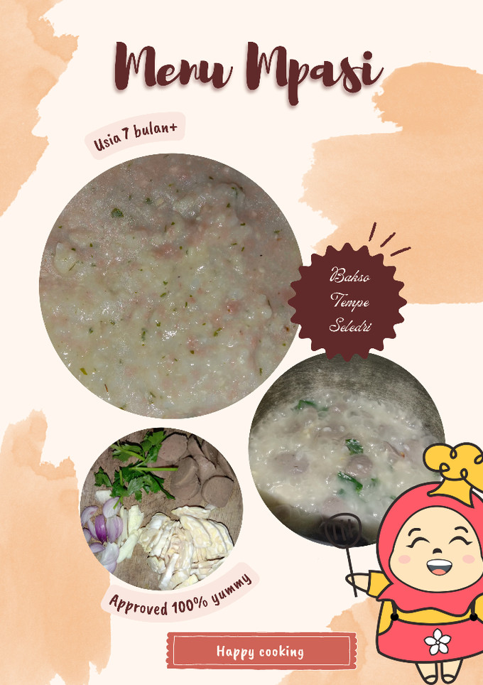 Foto resep Mpasi 7+ Bubur Tempe Bakso Seledri