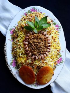 عکسی از دستور لوبیا پلو با لوبیای چشم بلبلی 🌸
