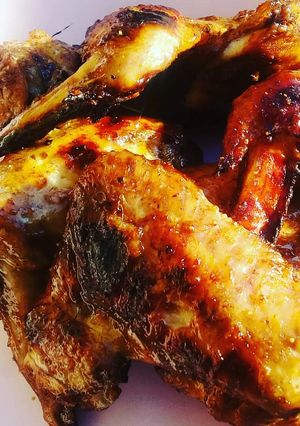 A picture of Garlic and herb buttered, honey and balsamic Marinated wings.