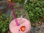 Una foto de smoothies de fresa