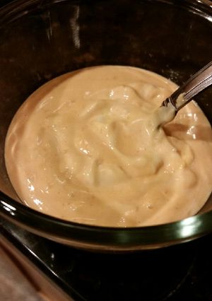 A picture of Brad's siracha aioli.