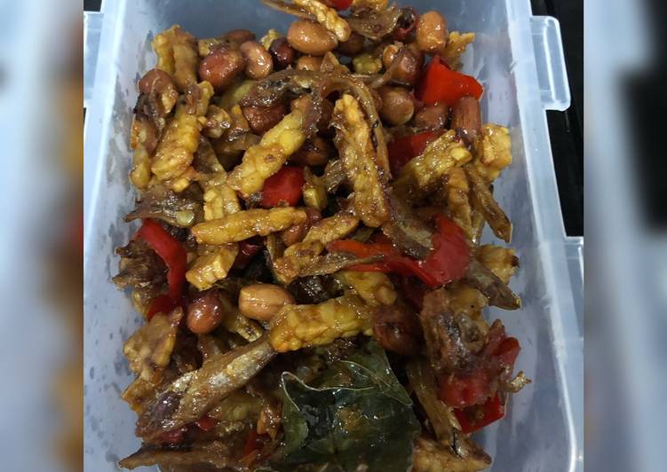 Cara termudah untuk Campuran SempurnaBalado Tempe Teri Kacang