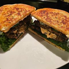 A picture of Black Bean Smash Burgers.