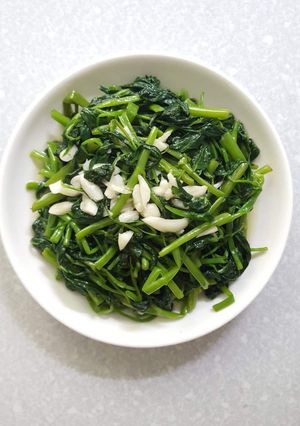 Hình của món Rau muống xào tỏi chuẩn.