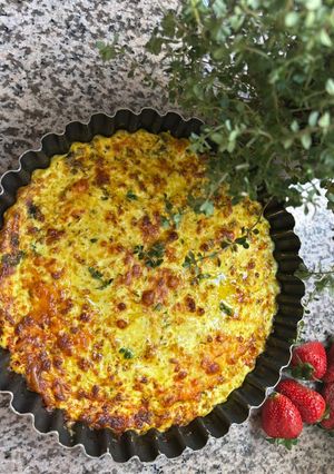 Une photo de 🌶️Quiche sans pâte saumon 🍣 blettes 🥬