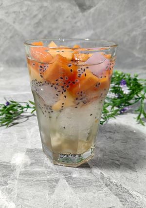 Foto resep Es Buah Pepaya Melon