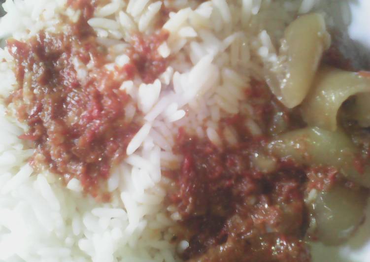 White rice wit ganda soup