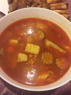 صورة لوصفة مرقة دجاج (دياي) تشريب (ثريد)