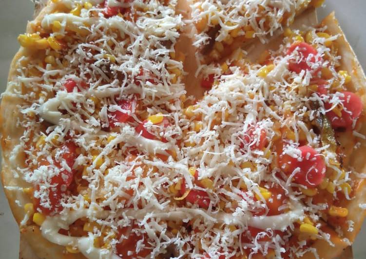 Cara Gampang Membuat Pizza corn teflon homemade Anti Gagal