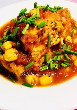 Hình của món Đậu Hủ Nhồi Hạt Sen Sốt Cà Chay.