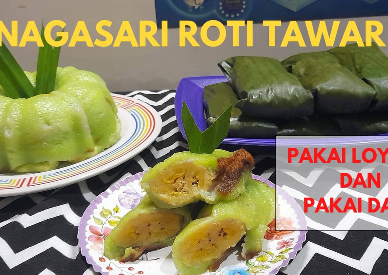 Kue nagasari roti tawar pakai daun dan loyang