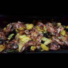Grilled chicken and Irish potatoes A picture of Grilled chicken and Irish potatoes.