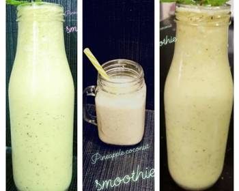 Fresh, Prepare Recipe Pineapple coconut smoothie Delicious Nutritious