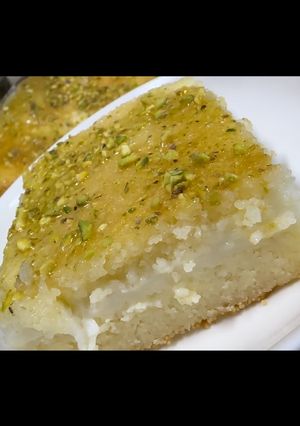 صورة لوصفة بسبوسة بالقشطة 🥧
