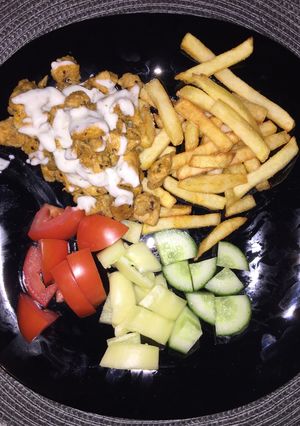 Gyros, fokhagymás dresszinggel recept fotója