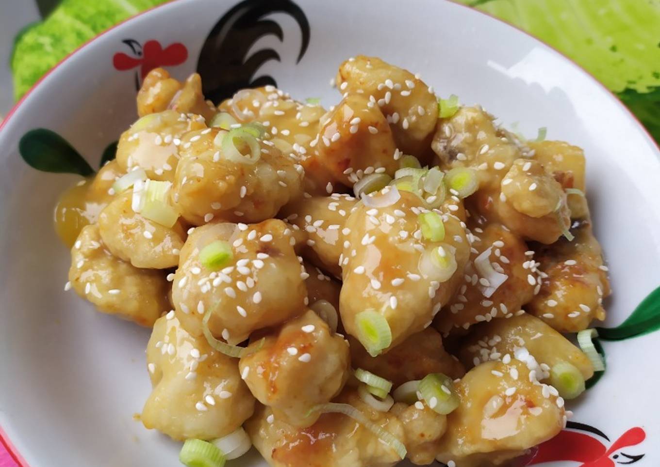 Ayam tepung saus lemon madu