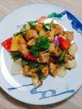 Stir-Fried Pork Cubes