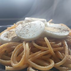 Garlic and ginger spicy pasta A picture of Garlic and ginger spicy pasta.