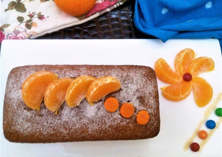 Easiest Way to Prepare Yummy Eggless Orange Loaf Cake