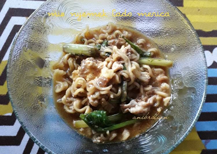Resep Mie nyemek lado merica Sempurna