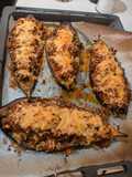 Berenjenas rellenas con carne picada y verduras