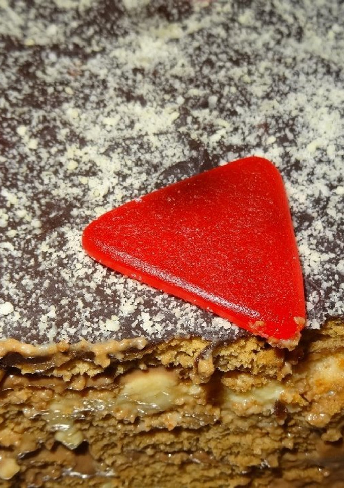 Una foto de Tarta de galletas a dos cremas