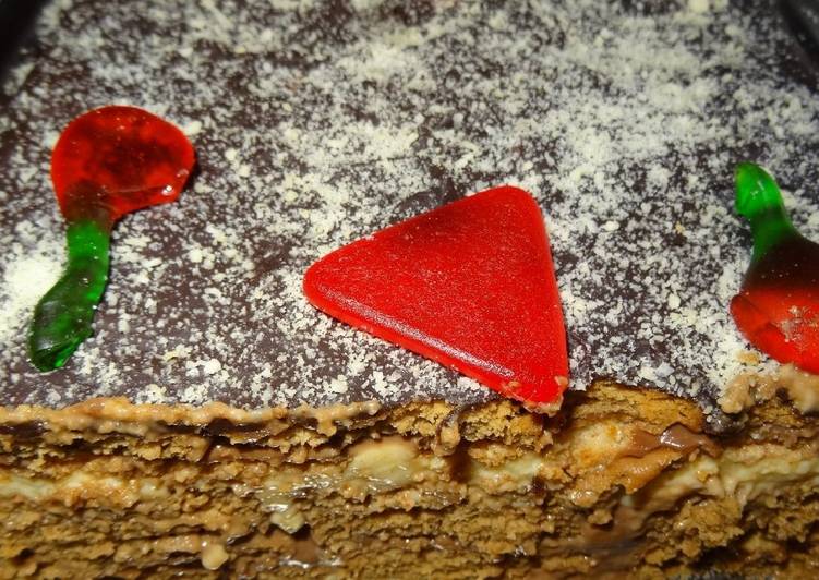 Tarta de galletas a dos cremas
