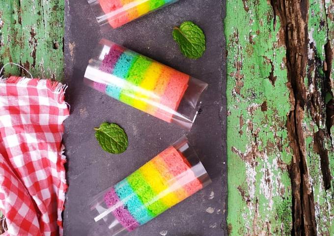 Mini roll cake rainbow
